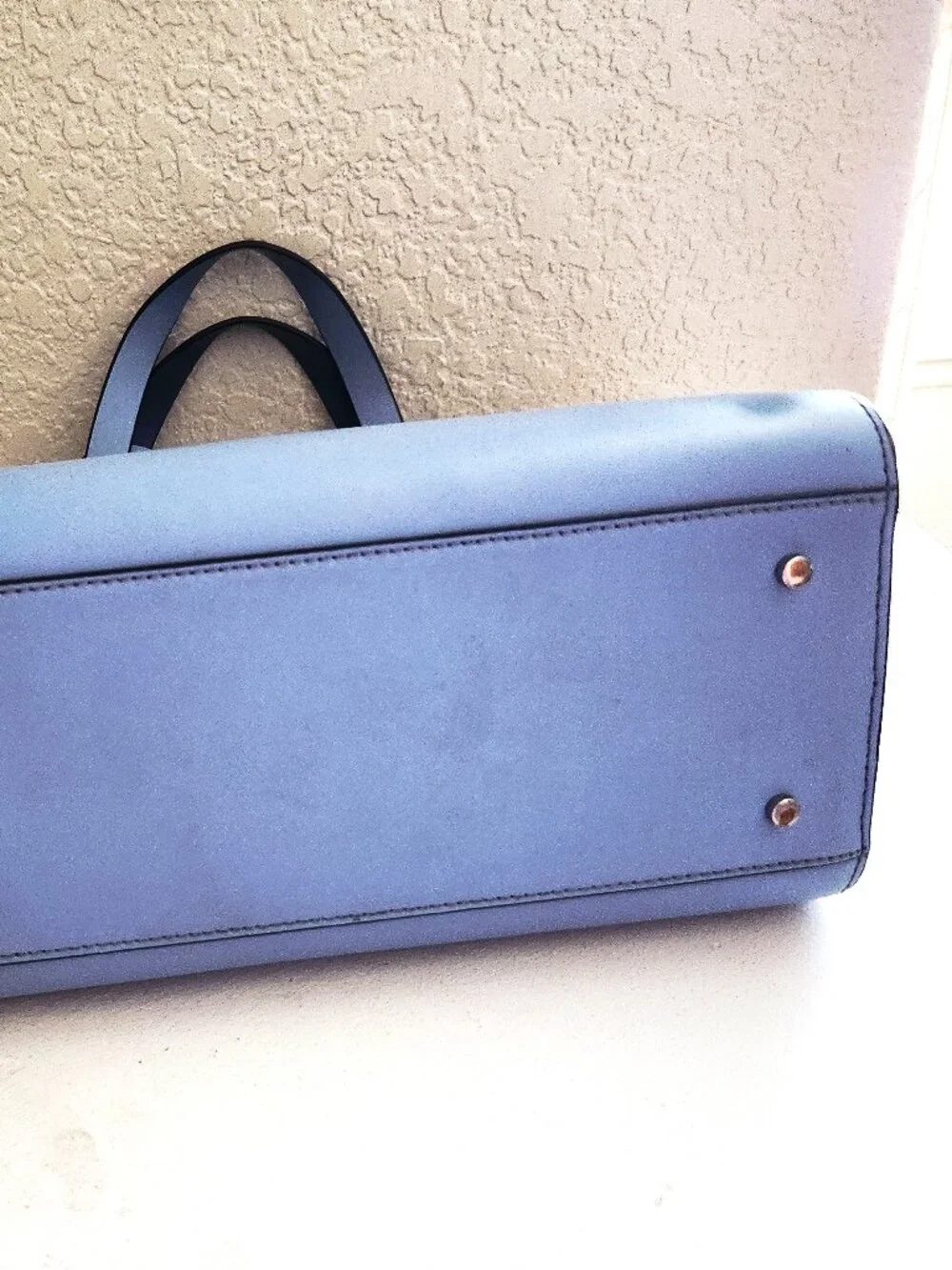 Euc Kate Spade Blue Dawn Scalloped Leather Shoulder Bag Tote